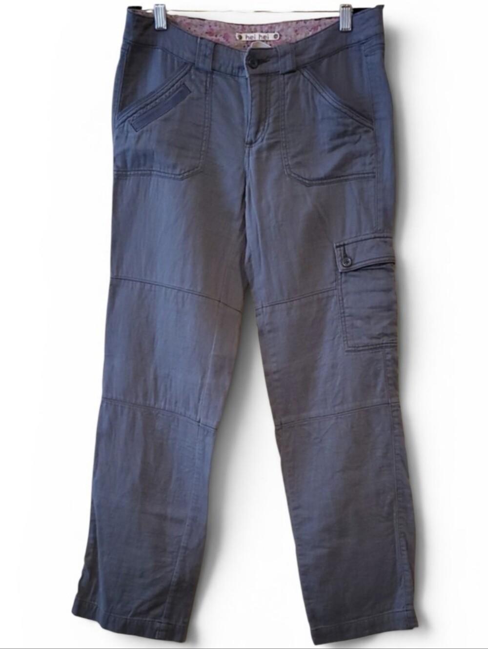Hei Hei For Anthropologie Cargo Pants Straight Crop Utility In Gray Size 4